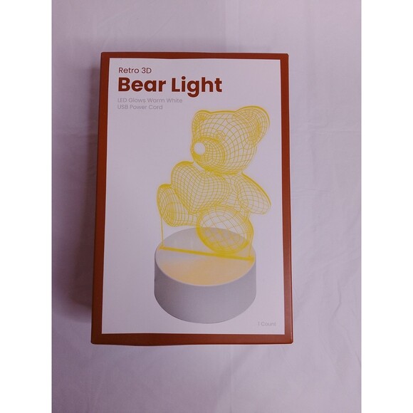 Titan Innovation Products Other - Retro 3D Bear Light LED Night Lamp USB Desktop Decor Cozy Glow Acrylic